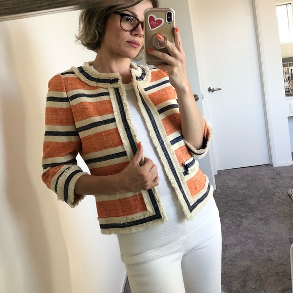 kate spade Jackets & Blazers - Kate Spade Tassel Trim Striped Jacket